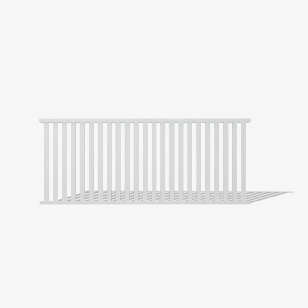 Pearl White Hamilton Hampton style panel, custom built from Australian made steel or use as both a fence panel and balustrade panel, designed for durability, elegance, and nationwide delivery