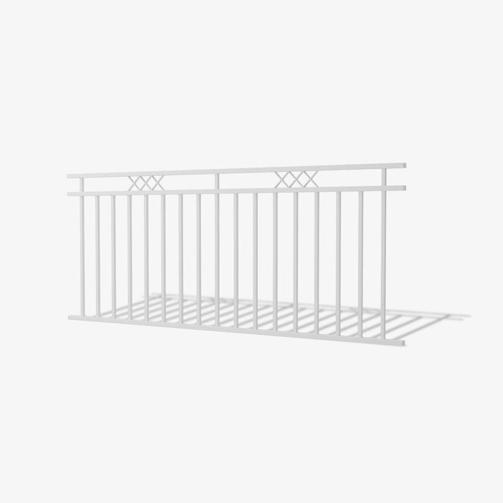 Pearl White Custom built Wentworth steel panel, designed for use as both a fence panel and balustrade panels, made from Australian steel with nationwide delivery.