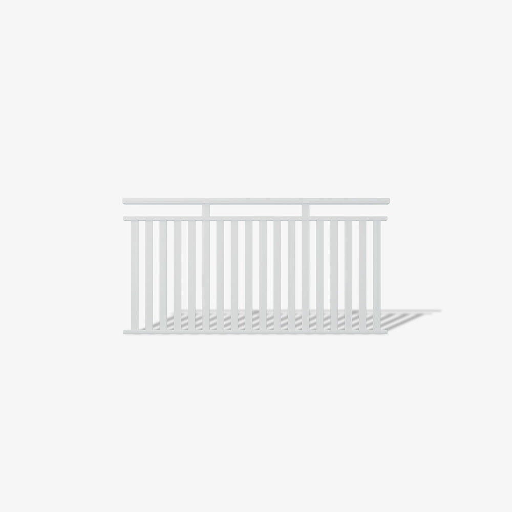 Pearl White North Haven Hampton style steel panel, custom built from Australian made steel for use as both a fence panel and balustrade panel, offering a classic coastal look with durability and nationwide delivery