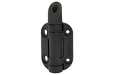 A black adjustable tension hinge designed for self-closing gate applications.