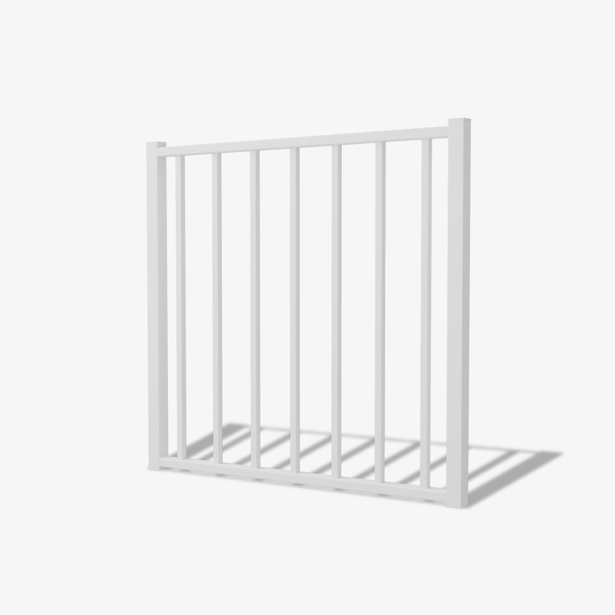 Mason & Dean Austin single gate featuring a modern vertical bar design in powder-coated steel, offering a minimalist and durable entry solution for residential and commercial properties.