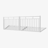 Mason & Dean Monroe double driveway gate featuring clean vertical steel bars and a rectangular top frame, a sleek and modern design ideal for Australian homes.