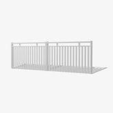 Mason & Dean North Haven double driveway gate featuring a classic vertical slat design, crafted from durable Australian steel for timeless elegance, privacy, and security.