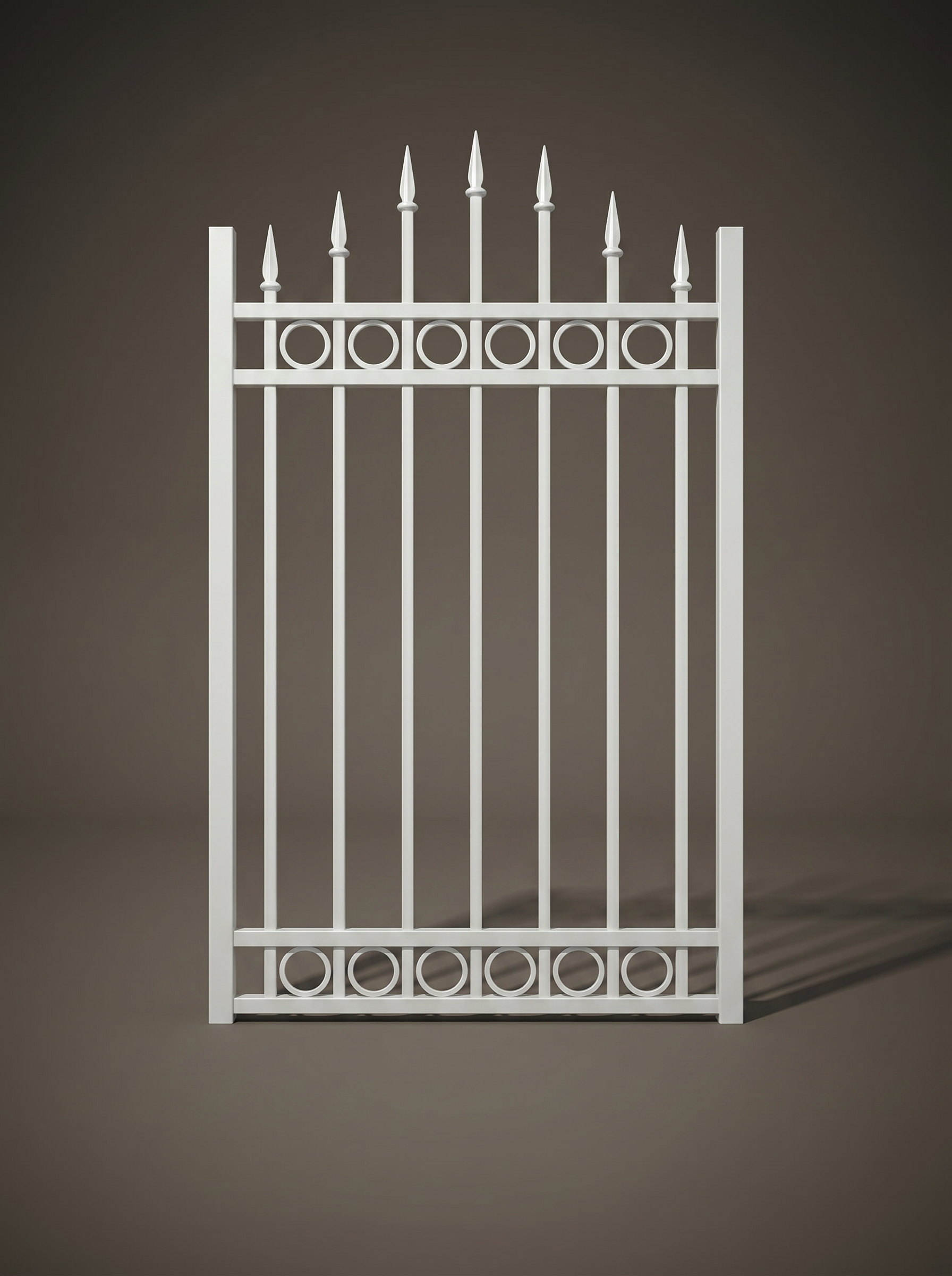 Brunswick heritage steel single driveway gate in Pearl White — custom Australian-made with 10-year warranty by Mason & Dean