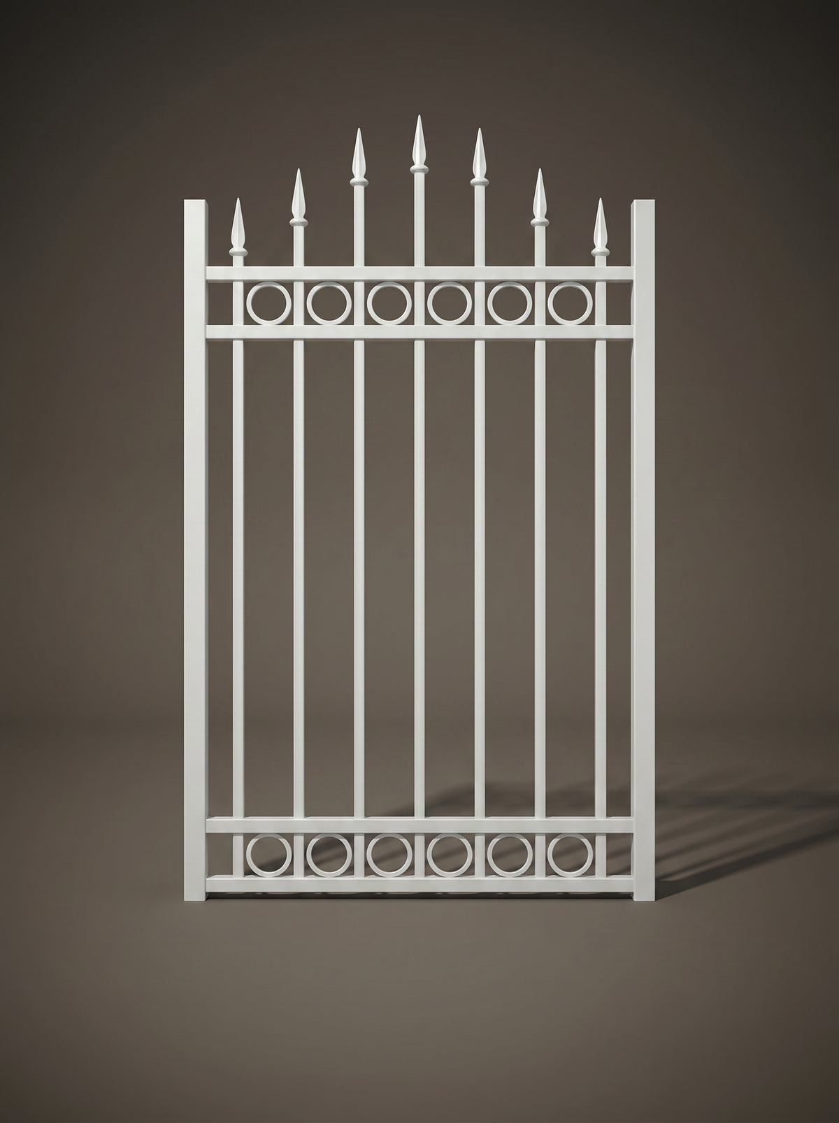 Brunswick heritage steel single driveway gate in Pearl White — custom Australian-made with 10-year warranty by Mason & Dean