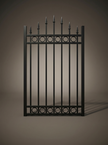 Brunswick heritage steel single driveway gate in Satin Black — custom Australian-made with 10-year warranty by Mason & Dean