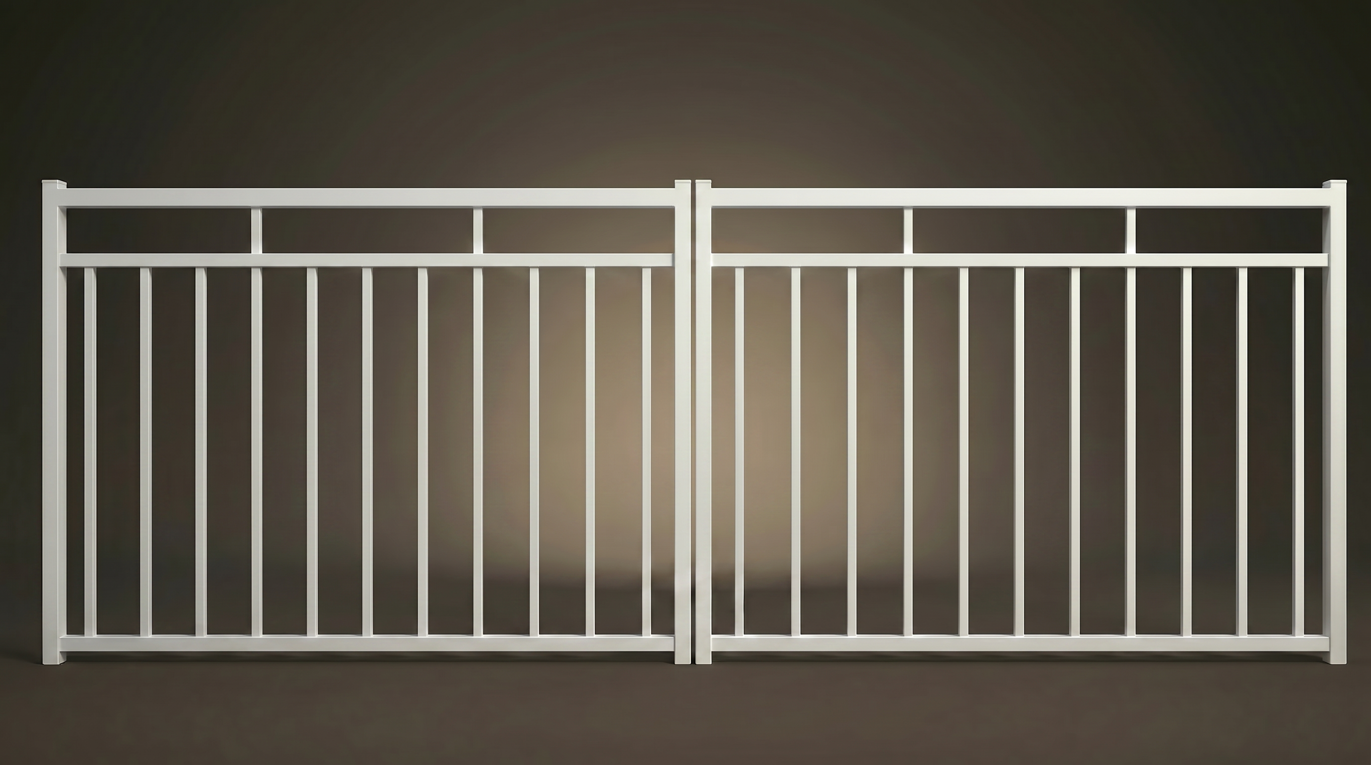Monroe custom steel double driveway gates in Pearl White — modern architectural design with 10-year warranty by Mason & Dean