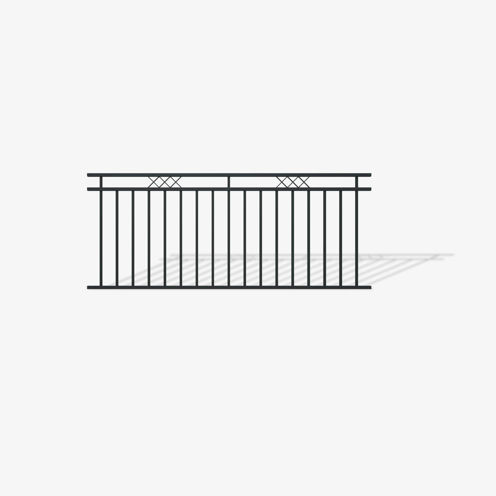 Wentworth steel fence panel by Mason & Dean, premium Australian-made steel fencing with vertical bars and decorative cross detail, durable outdoor boundary panel for residential and commercial properties.