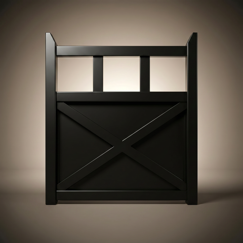 Hasting steel privacy screen in Satin Black — custom Australian-made design with 10-year warranty by Mason & Dean
