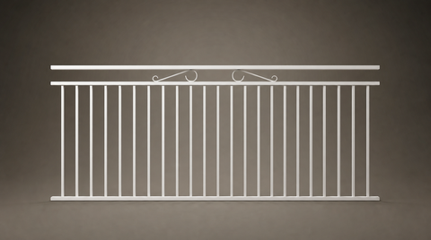 Belmont custom steel balustrade panel in Pearl White — Australian-made architectural design with 10-year warranty by Mason & Dean