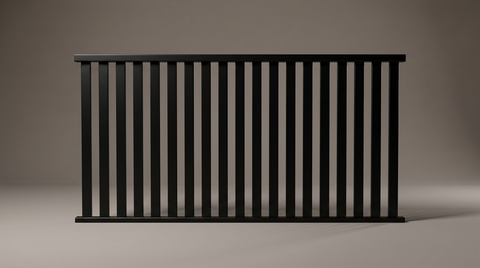 Hamilton Hamptons steel balustrade panel in Satin Black — coastal design, Australian-made with 10-year warranty by Mason & Dean