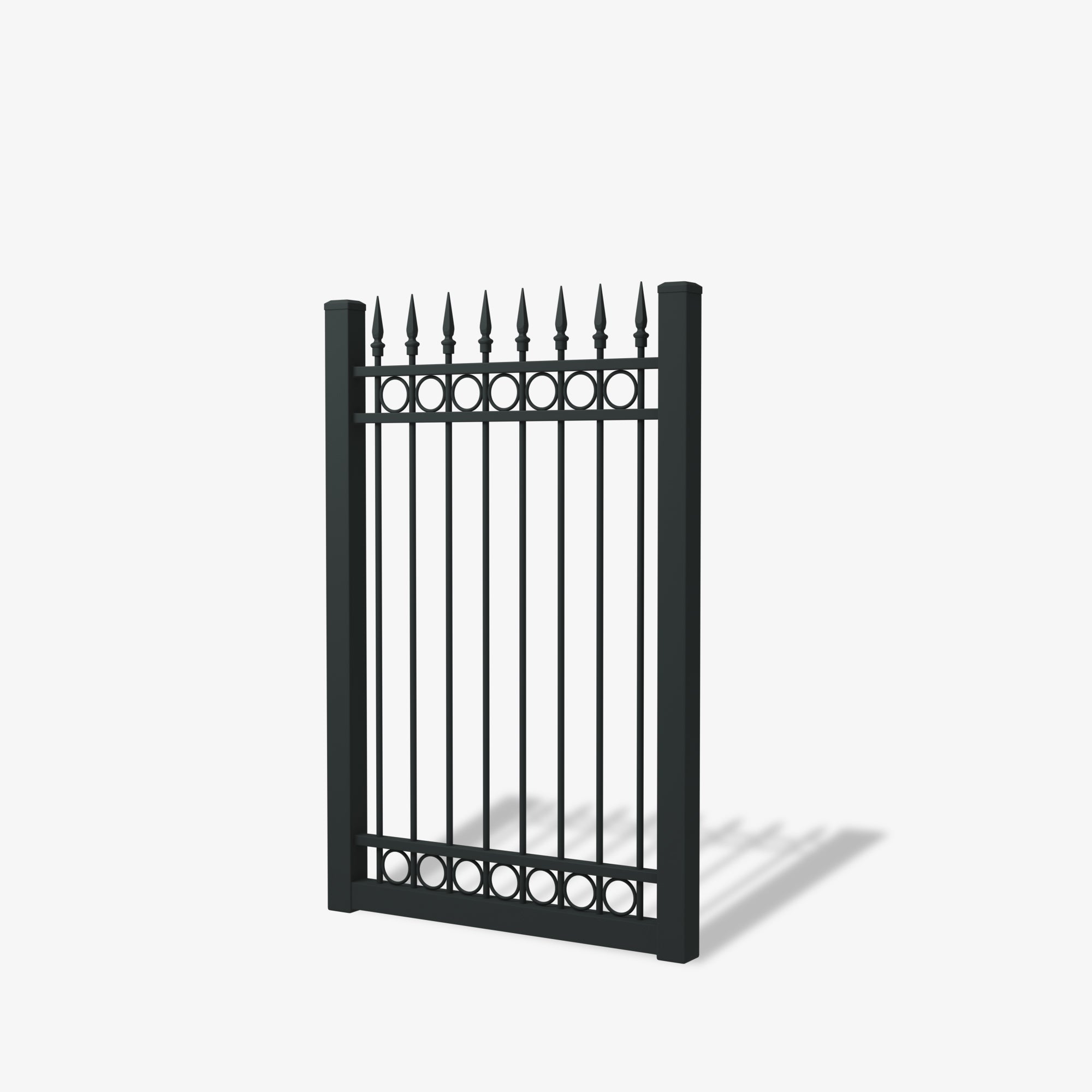 Mason & Dean Ashgrove single gate installed at a residential entrance, offering a secure and elegant boundary solution with traditional styling and contemporary steel durability.