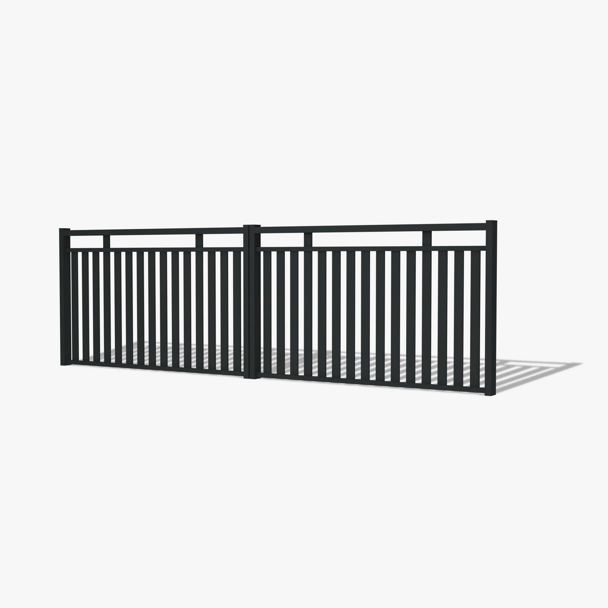 Mason & Dean North Haven double driveway gate constructed from heavy-duty Australian steel, offering superior strength, security, and long-lasting performance with a refined powder-coated finish.