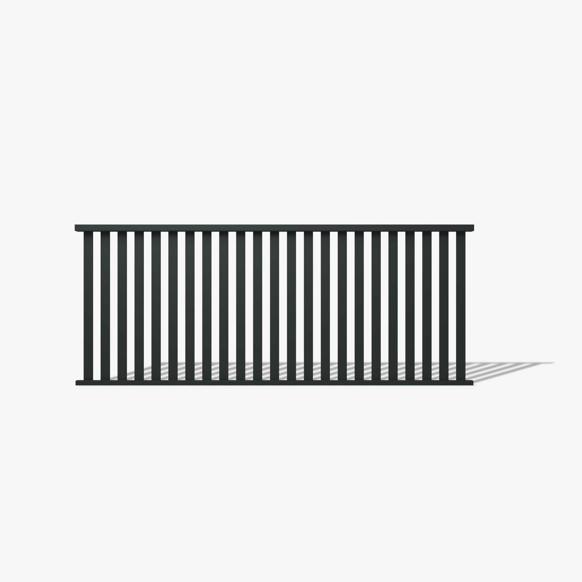 Hamilton steel fence panel by mason and Dean. Hamptons-inspired vertical bar steel fencing, popular decorative metal boundary panel for residential and commercial applications.